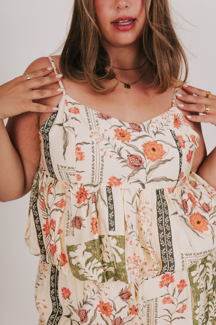 floral printed peplum top plus close
