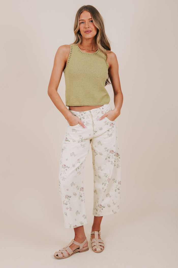 ivory floral barrel jeans full
