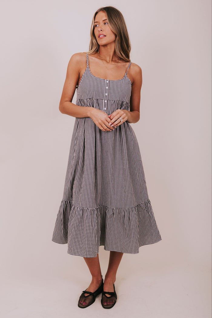 black gingham empire waist dress full 2