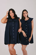 mini collared dress with buttons down the front