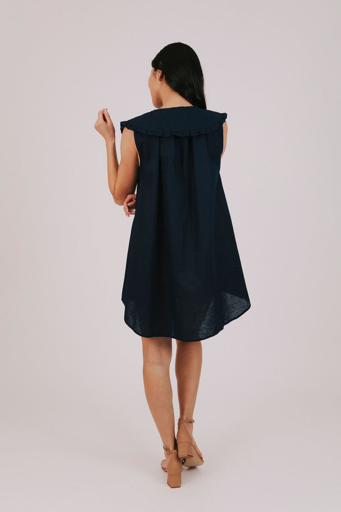 mini collared dress with buttons down the front