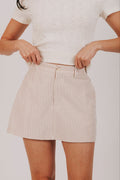 off white mocha stripe pocket inclusive skort front