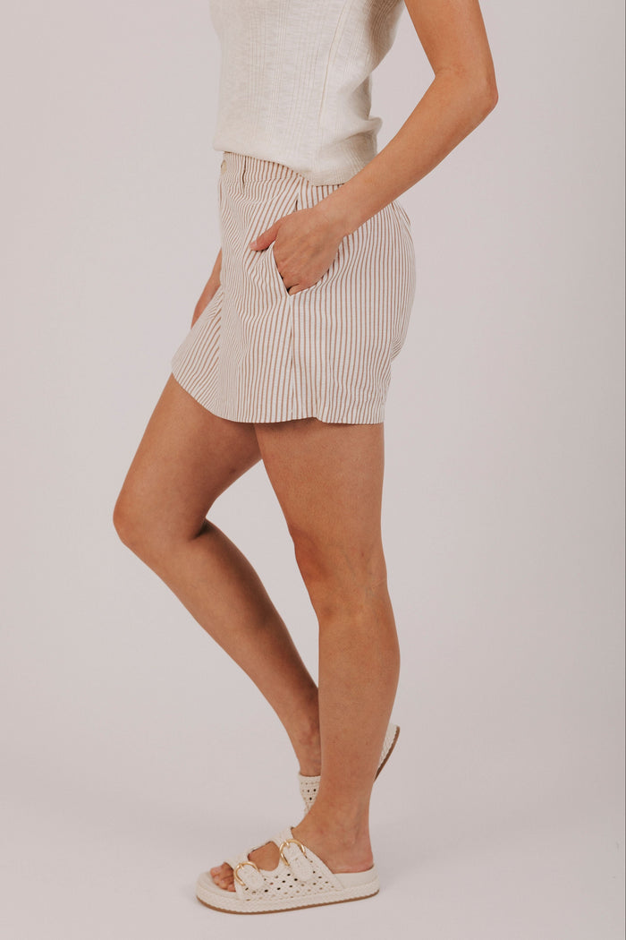 off white mocha stripe pocket inclusive skort side