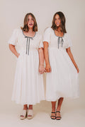 ecru contrast ribbon pockets lined midi inclusive dress models