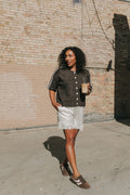 white satin shorts with lace trim lifestyle