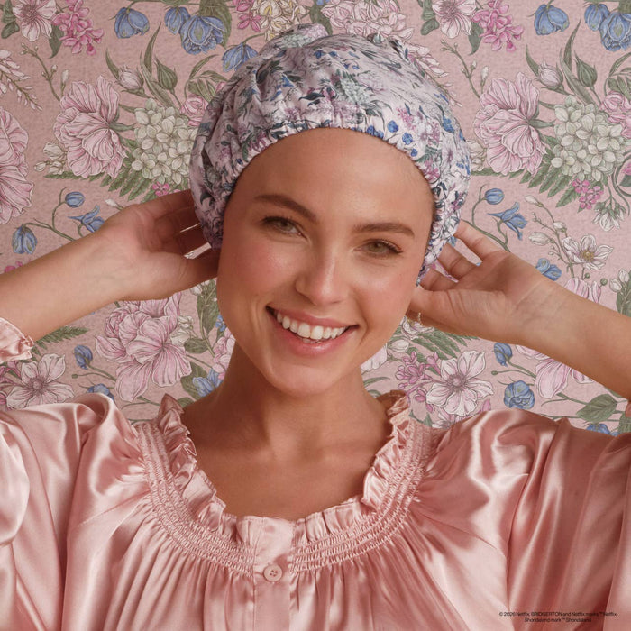 KITSCH - Bridgerton x Kitsch Satin-Lined Flexi Shower Cap - Wisteria