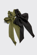 KITSCH - Crepe Scarf Scrunchies - Moss