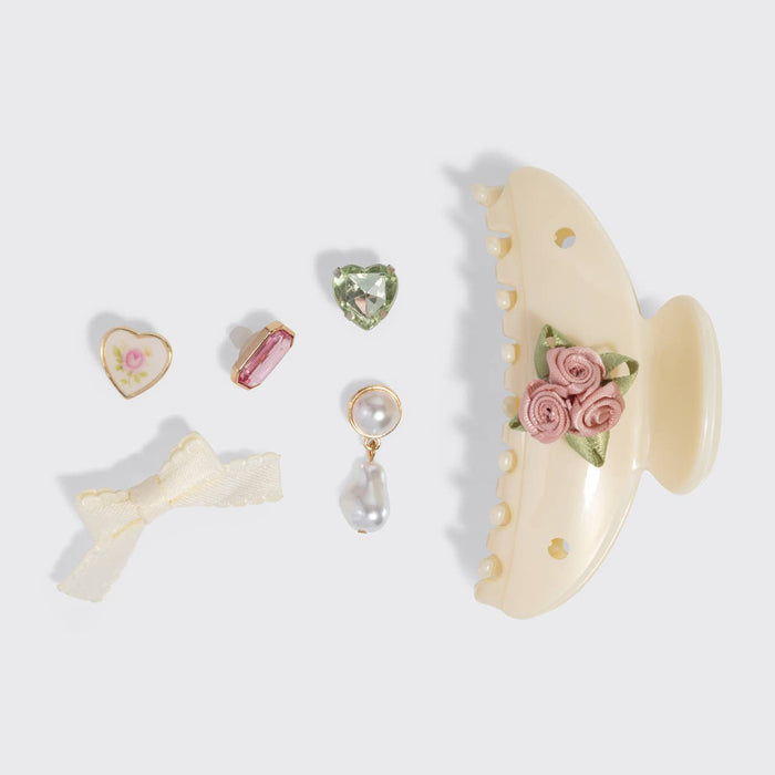 KITSCH - KitschPop™️Curved Claw Clip 7pc Set - Pearlized Cream