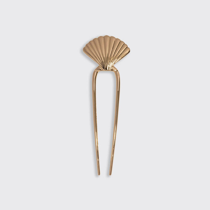 KITSCH - Metal Clam Shell French Hair Pin - Gold