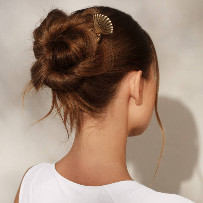 KITSCH - Metal Clam Shell French Hair Pin - Gold