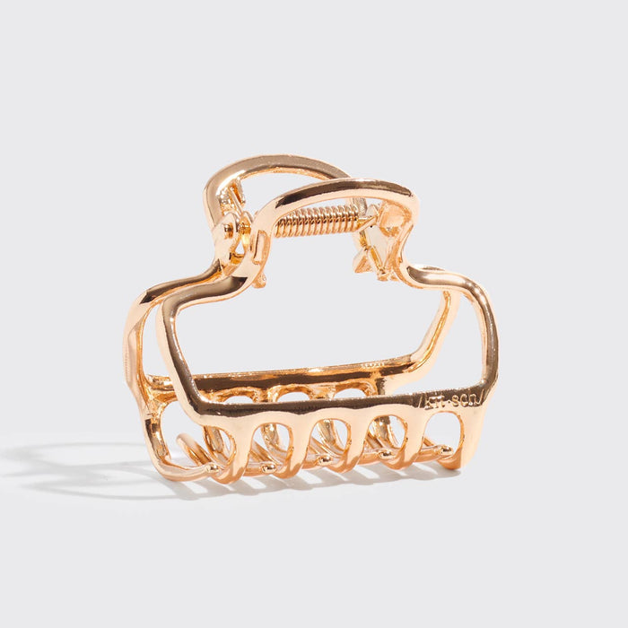 KITSCH - Metal Medium Open Shape Puffy Claw Clip - Gold