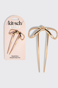 KITSCH - Mini Metal Bow French Hair Pin - Gold