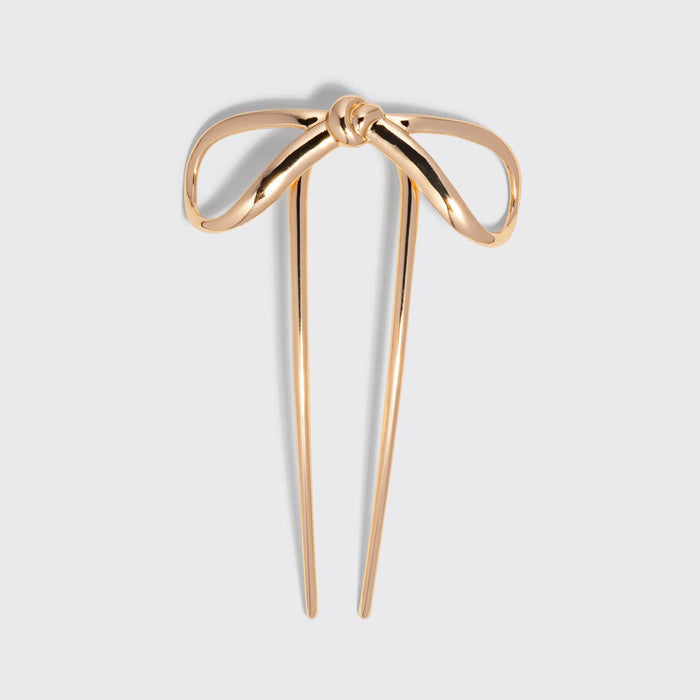 KITSCH - Mini Metal Bow French Hair Pin - Gold