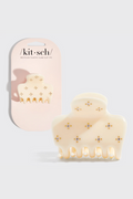 KITSCH - Recycled Plastic Rhinestone Medium Puffy Claw Clip 1pc-Ivory