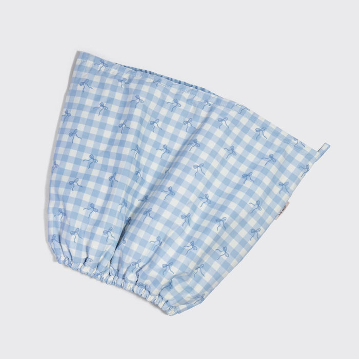 KITSCH - Satin Lined Flexi Shower Cap - Gingham Blue