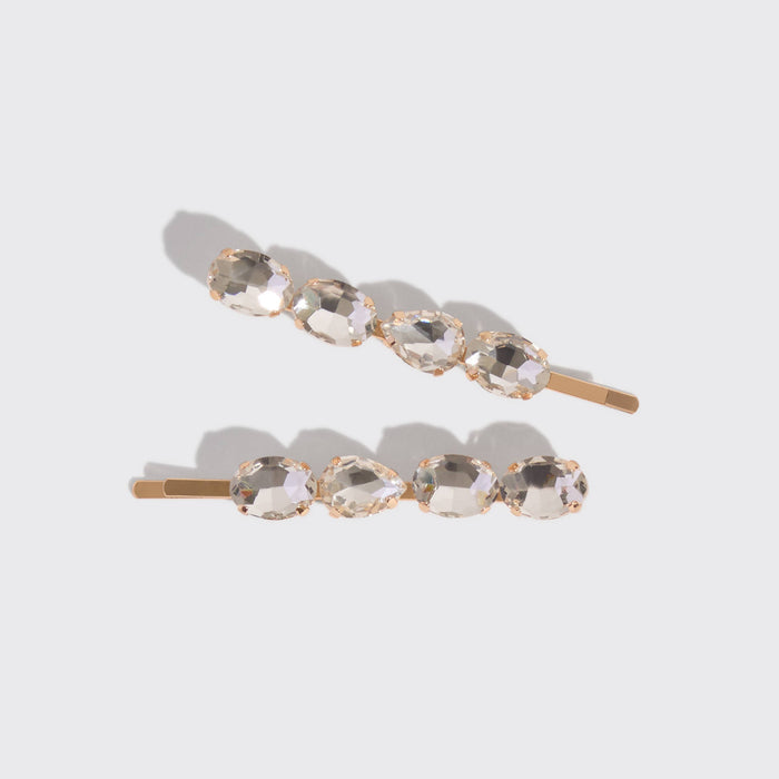 KITSCH  - White Gemstone Bobby Pins