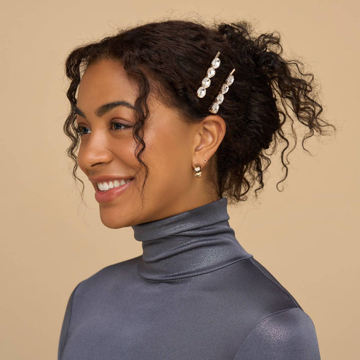 KITSCH  - White Gemstone Bobby Pins
