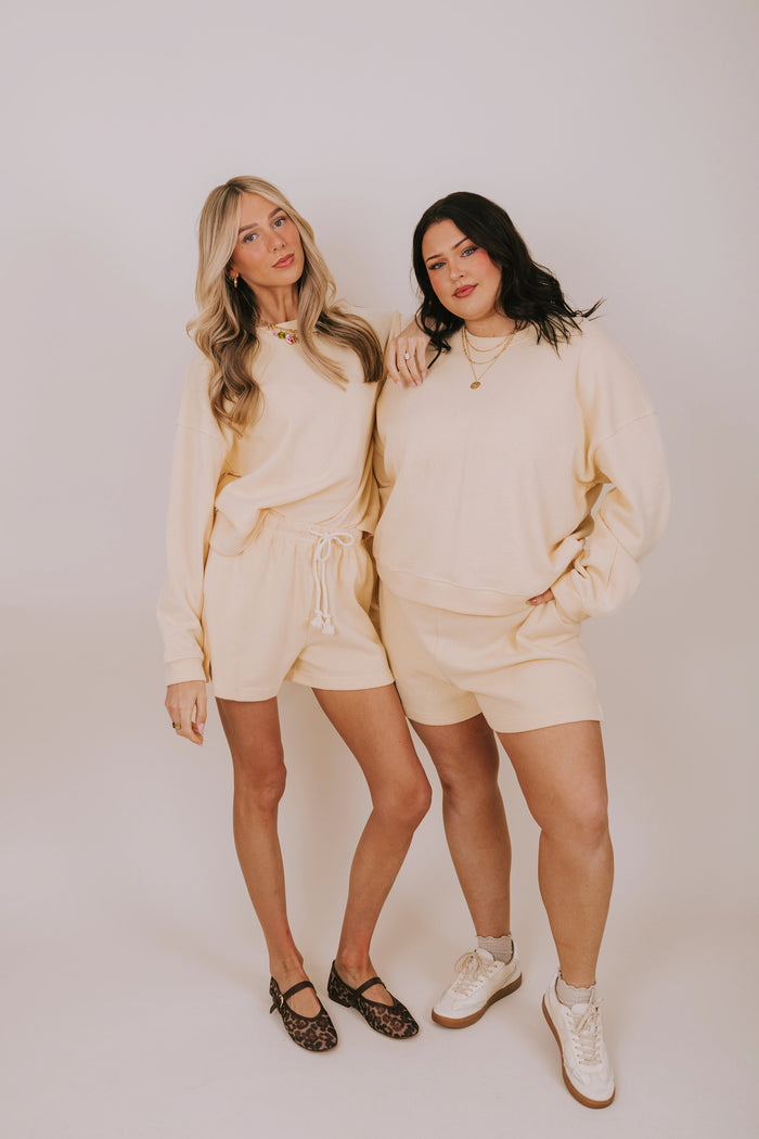yellow drawstring shorts group