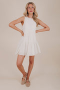 off white tiered textured mini dress full