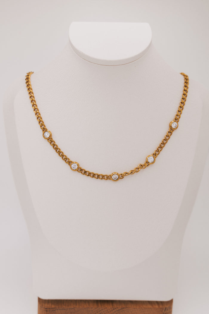 gold chain with 5 stones