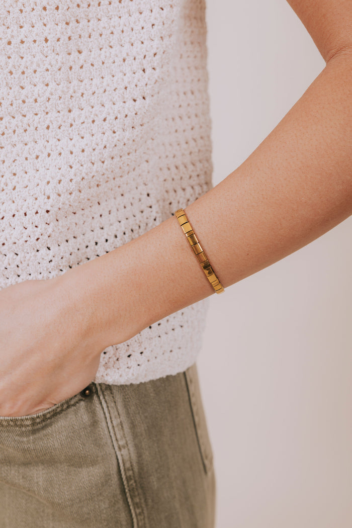 gold rectangle elastic bracelet 2
