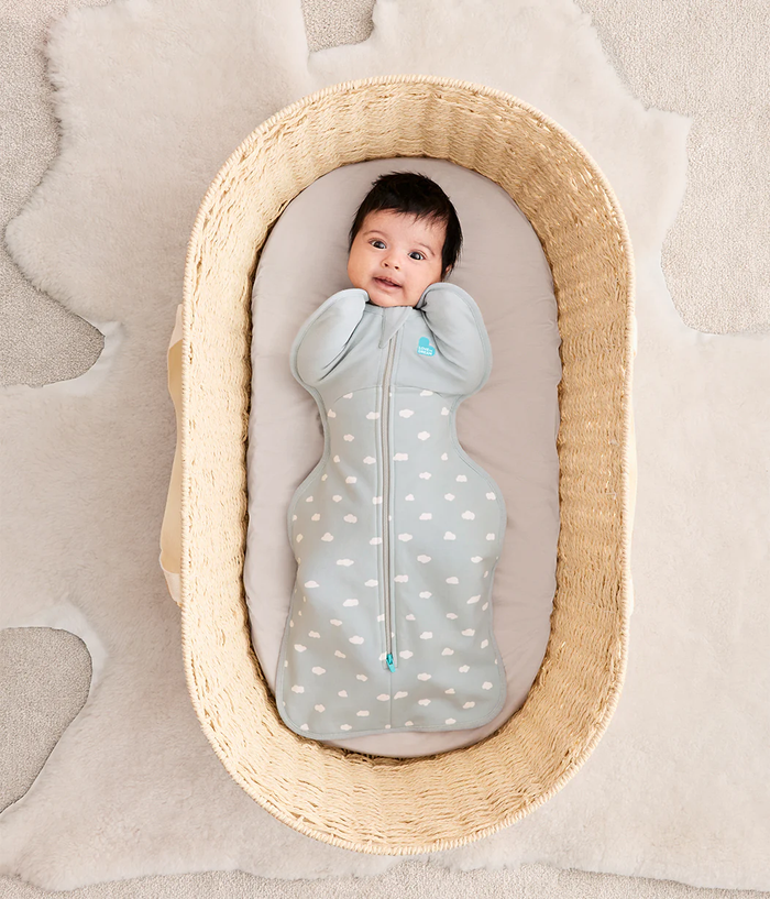 Love To Dream Swaddle Up Medium (13-19lbs) 1.5TOG Light Olive Mini Cloud