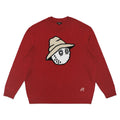 Malbon Buckets Intarsia Knit Golf Sweater Cardinal