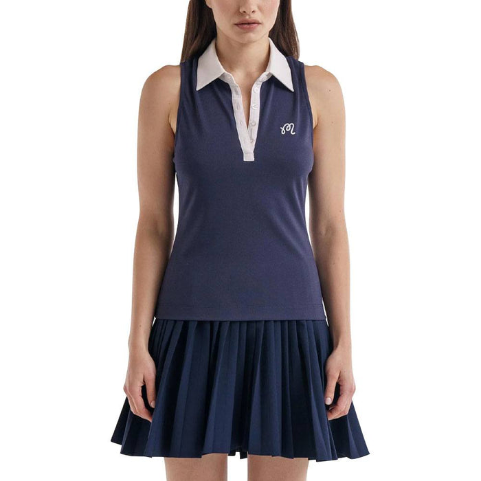 Malbon Claudia Sleeveless Golf Polo Navy Women