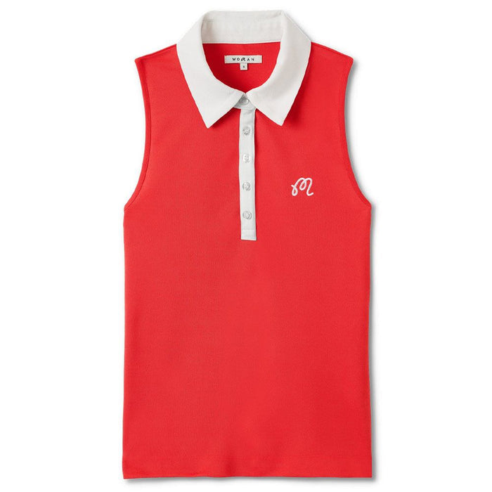 Malbon Claudia Sleeveless Golf Polo Red Women