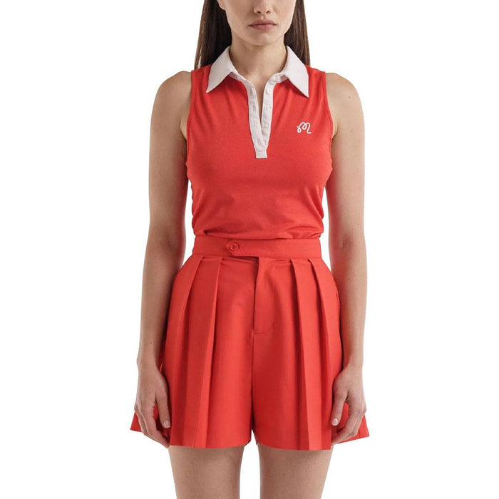 Malbon Claudia Sleeveless Golf Polo Red Women