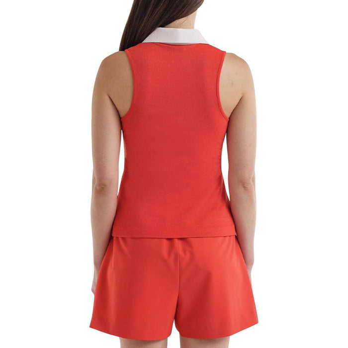 Malbon Claudia Sleeveless Golf Polo Red Women