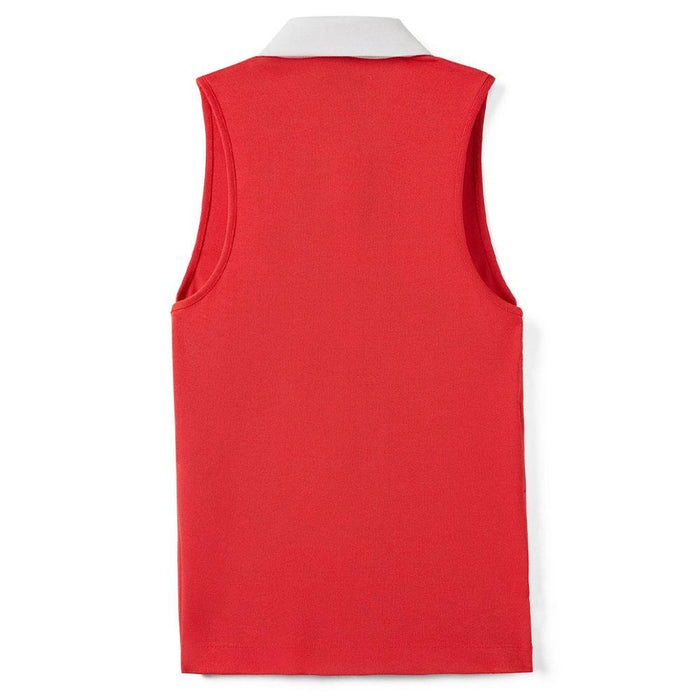 Malbon Claudia Sleeveless Golf Polo Red Women