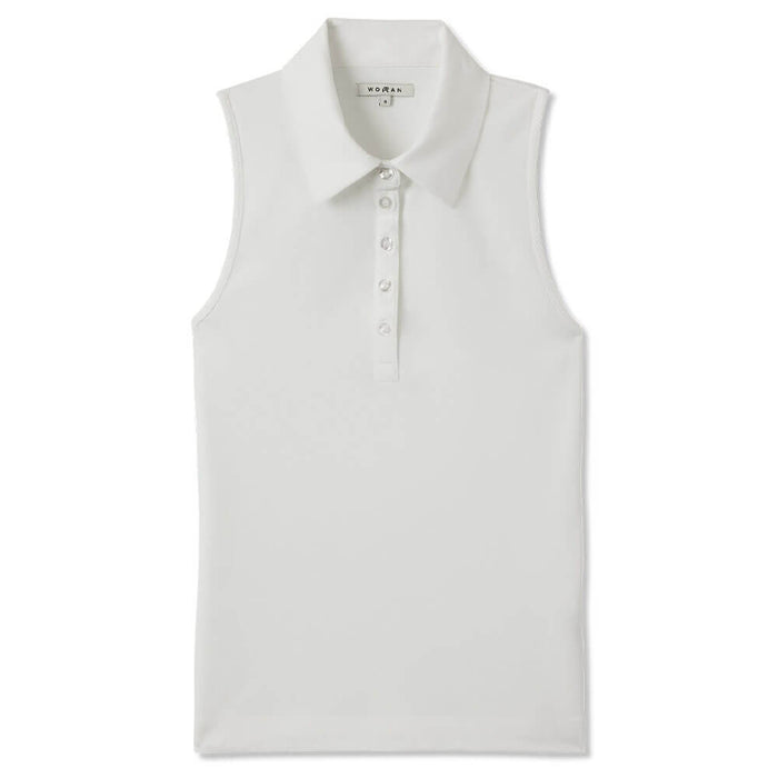 Malbon Claudia Sleeveless Golf Polo White - SU23 Women