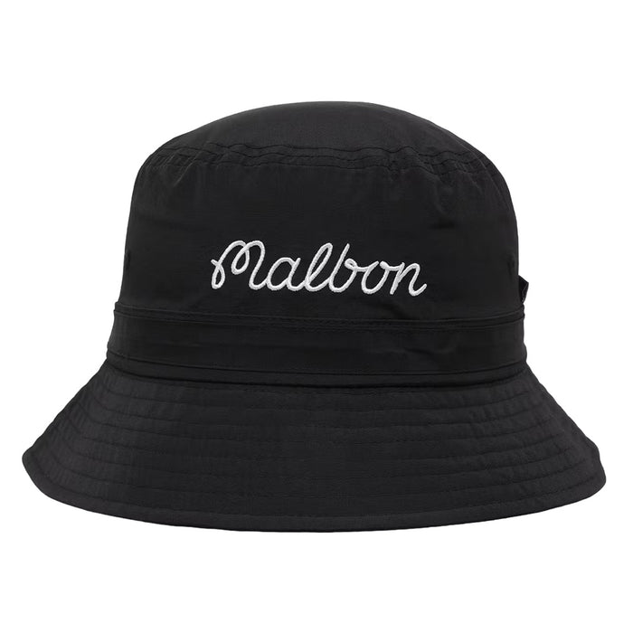 Malbon Evergreen Nylon Golf Bucket Hat Black