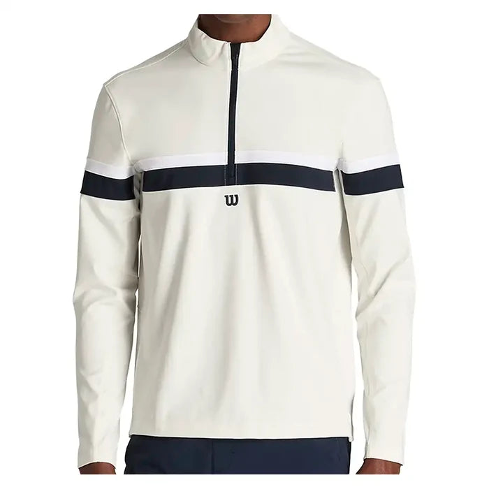 Men's Elevate Performance Half-Zip Sandrift and Classic Navy