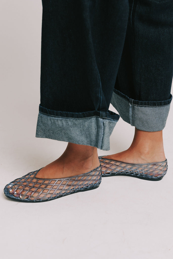 mia blue jelly flats side
