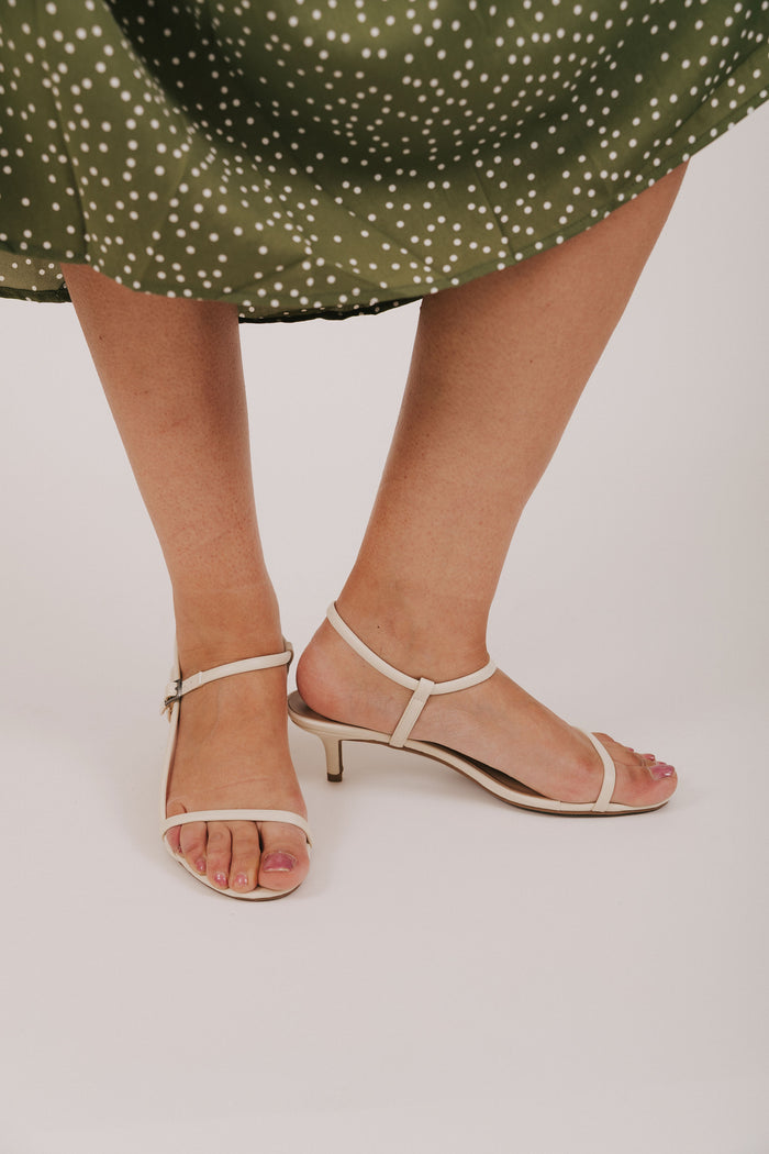 MIA - Meleani low heel sandals in off white/bone color