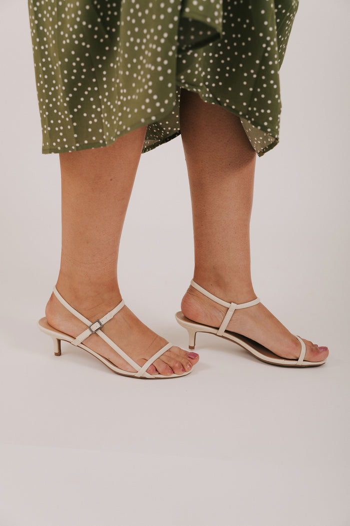 MIA - Meleani low heel sandals in off white/bone color