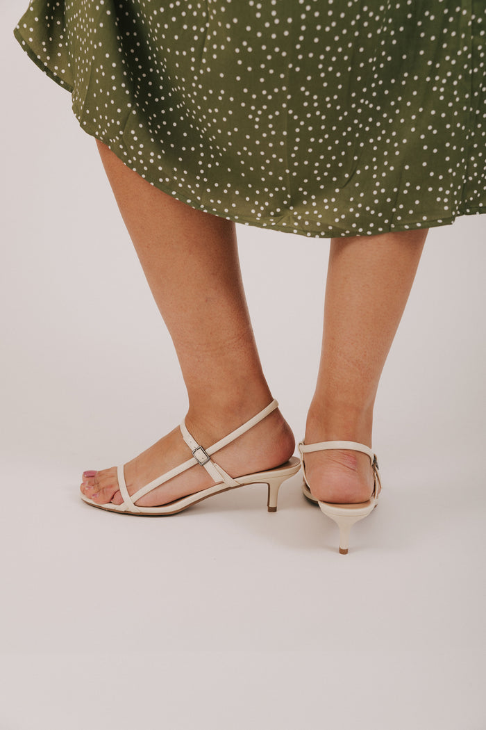 MIA - Meleani low heel sandals in off white/bone color