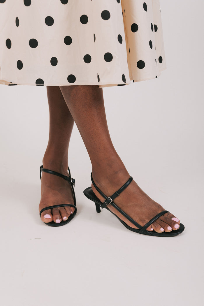 MIA - Meleani low heel sandals in black color front