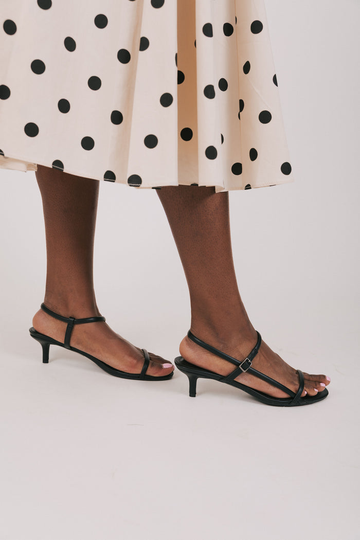 MIA - Meleani low heel sandals in black color side