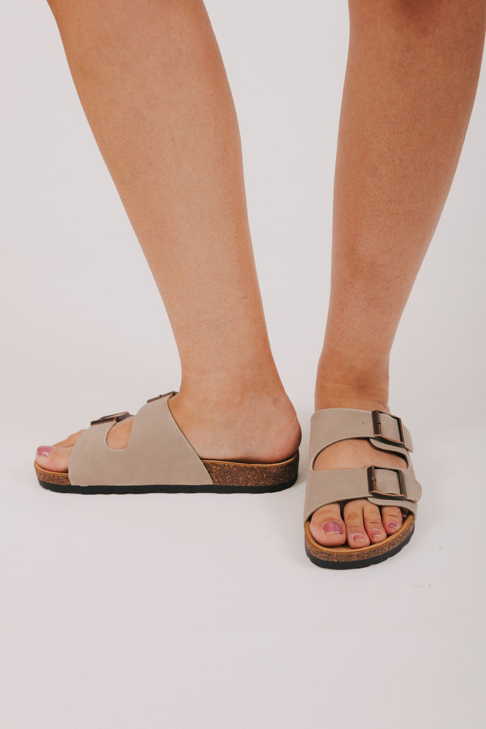 MIA - Ninah Slides tan taupe color
