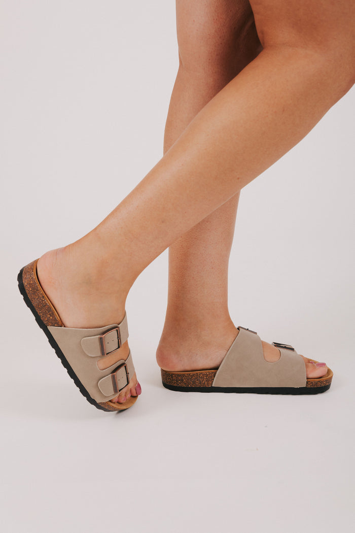 MIA - Ninah Slides tan taupe color