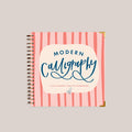 Calligraphy practice workbook with pink striped cover by Instagram's Chalk Full Of Love