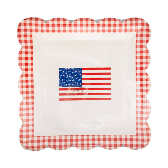 MY MIND'S EYE - Gingham Flag Paper Plate - 10"