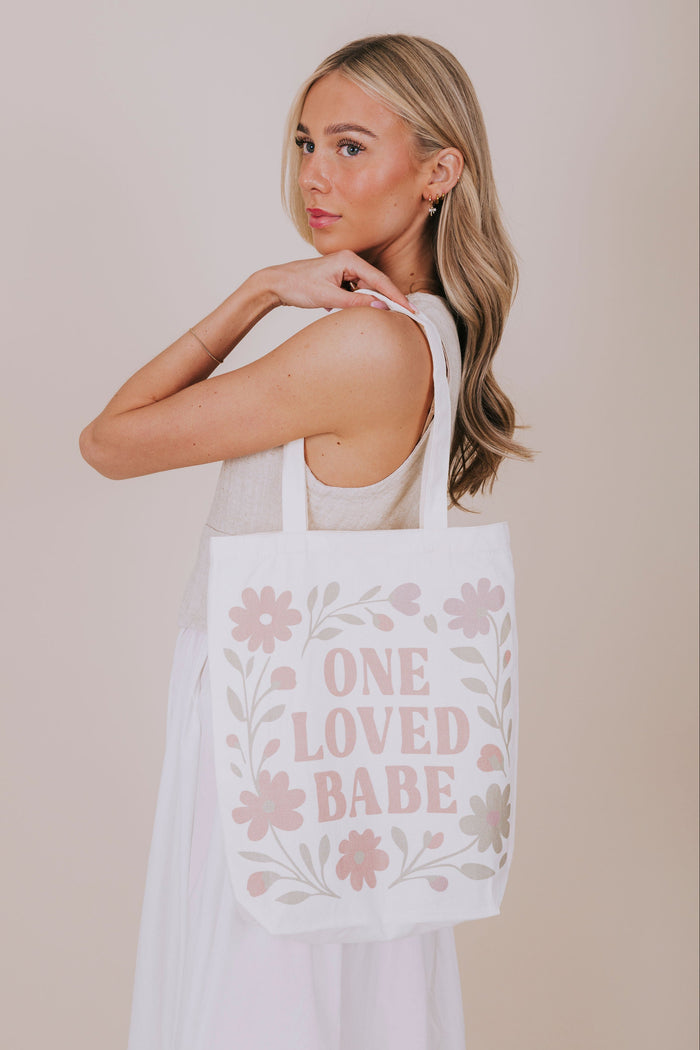 dusty floral OLB tote bag shoulder