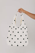 one loved babe tote bag polka dots
