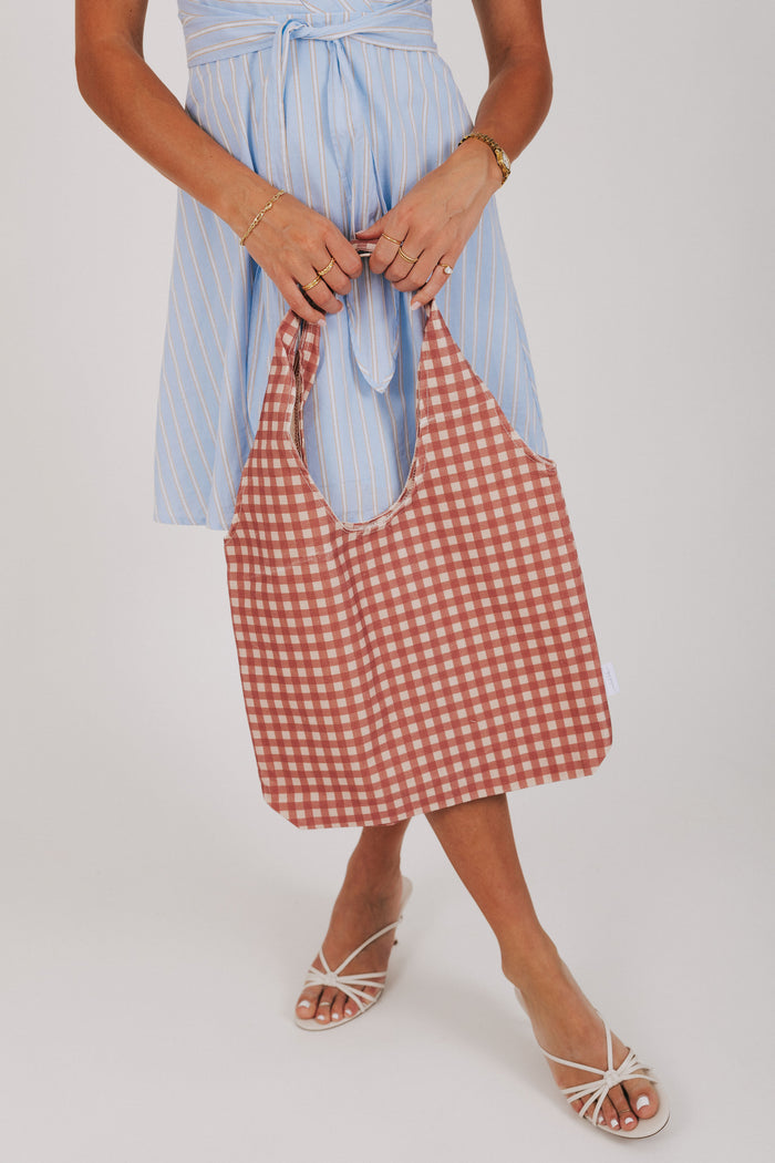 one loved babe tote bag pure gingham