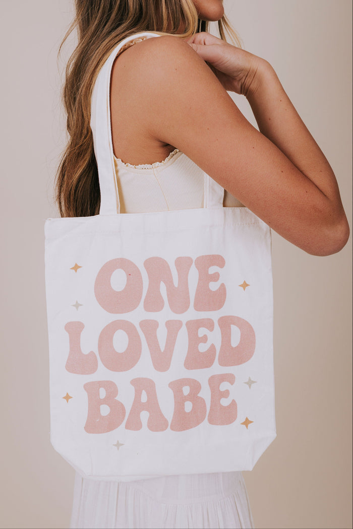 OLB sparkle tote bag shoulder detail