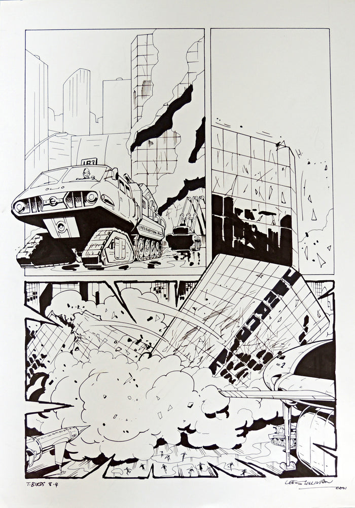 Original Thunderbirds Comic Pen and Ink Drawing
